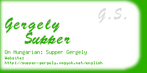 gergely supper business card